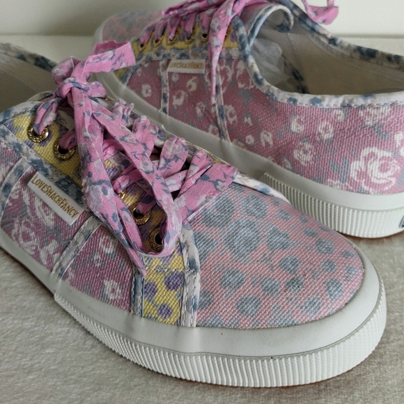 LoveShackFancy x Superga Cotton Canvas Floral Sneaker Rose Heart Mix 10 NWT - Picture 11 of 15